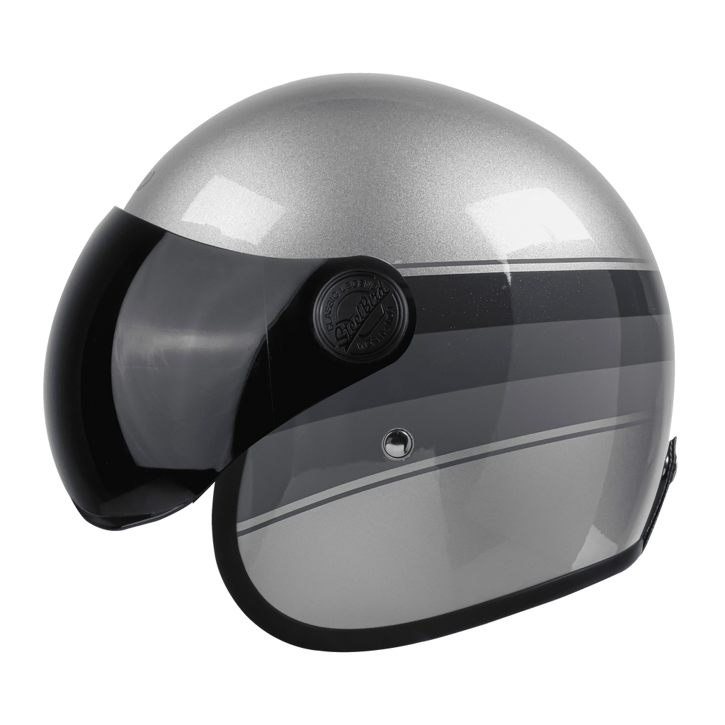 STEELBIRD Sbh 54 Vintage Silver Grey Full Face Helmet