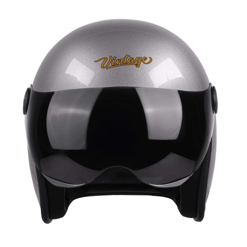 STEELBIRD Sbh 54 Vintage Silver Grey Full Face Helmet
