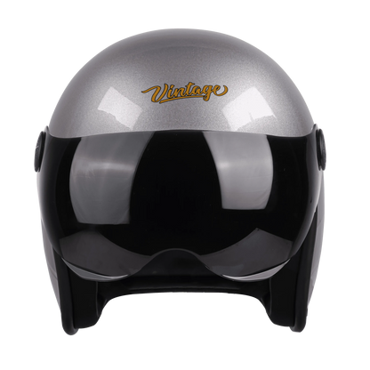 STEELBIRD Sbh 54 Vintage Silver Grey Full Face Helmet