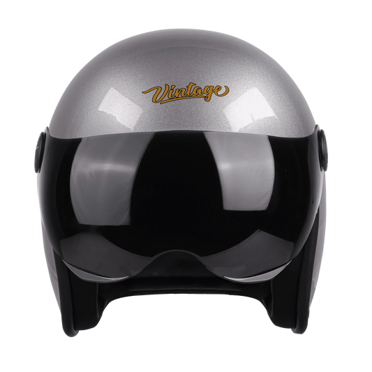 STEELBIRD Sbh 54 Vintage Silver Grey Full Face Helmet