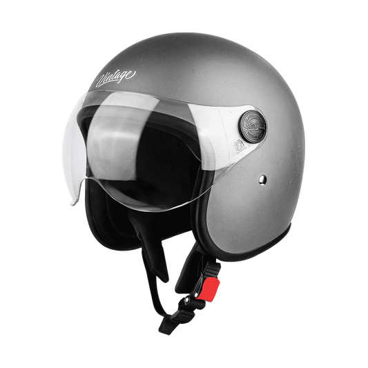 STEELBIRD Sbh 54 Vintage Sliver Half Face Helmet
