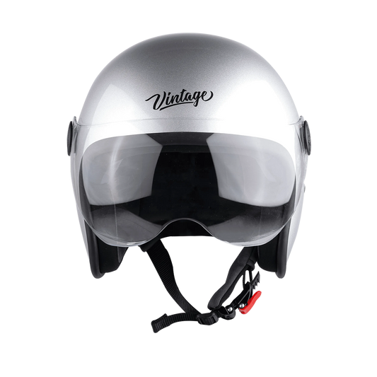 STEELBIRD Sbh 54 Vintage Sliver Half Face Helmet