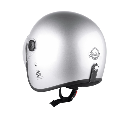 STEELBIRD Sbh 54 Vintage Sliver Half Face Helmet