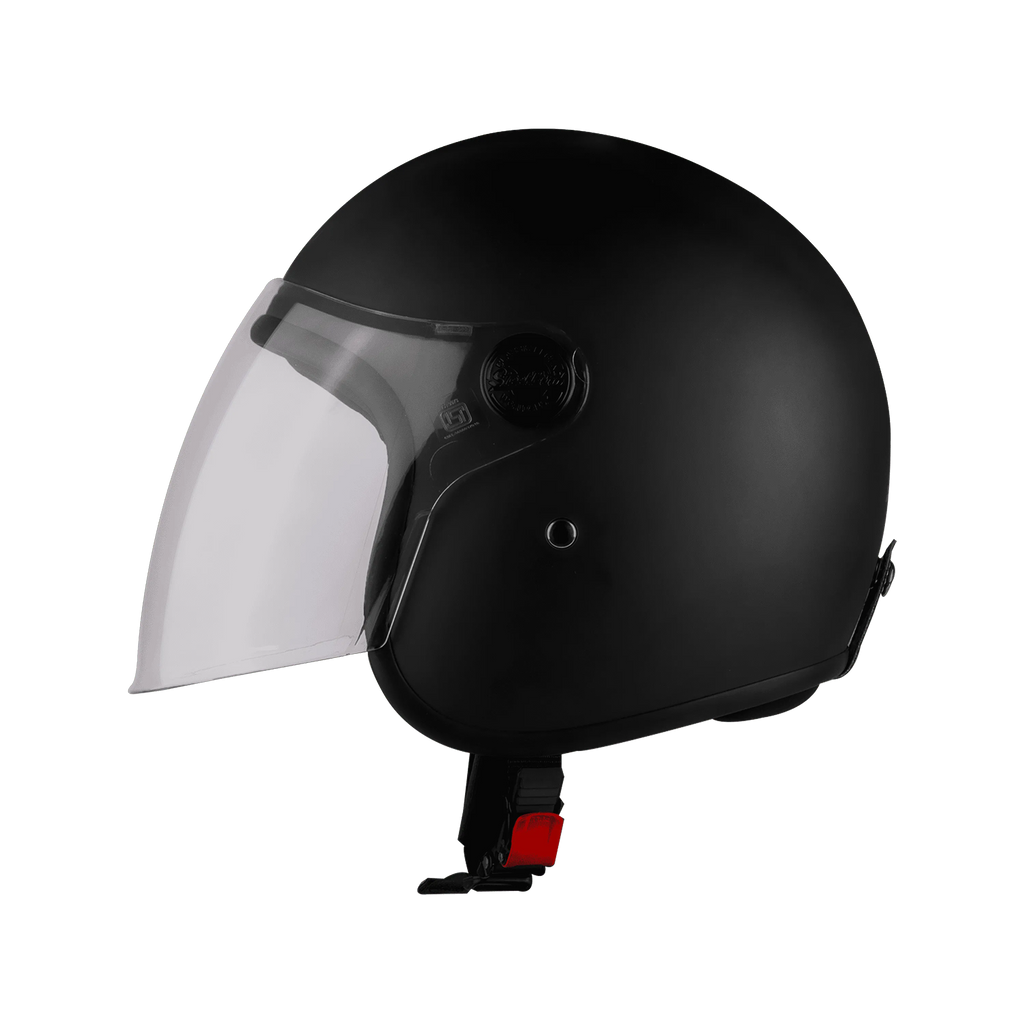 STEELBIRD Sbh 56 Vintage Black Half Face Helmet