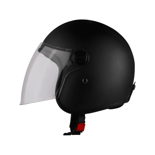 STEELBIRD Sbh 56 Vintage Black Half Face Helmet