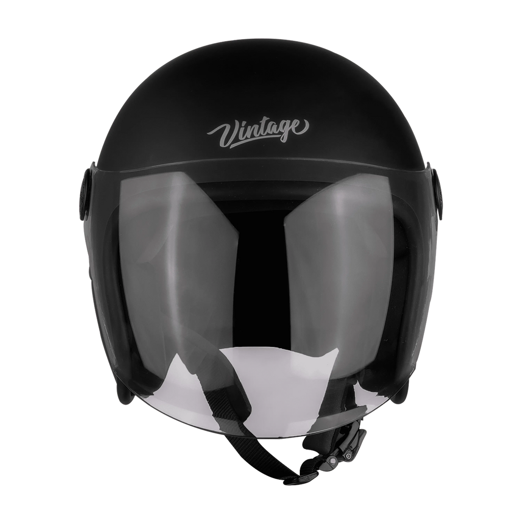STEELBIRD Sbh 56 Vintage Black Half Face Helmet