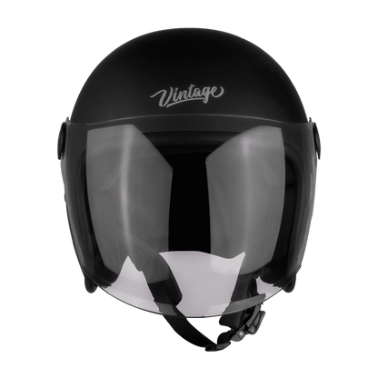 STEELBIRD Sbh 56 Vintage Black Half Face Helmet
