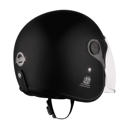 STEELBIRD Sbh 56 Vintage Black Half Face Helmet
