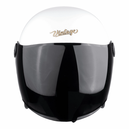 STEELBIRD Sbh 56 Vintage White Grey Half Face Helmet