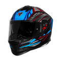 Steelbird Sbh 57 Fighter F12 Black Jazz Blue Full Face Helmet