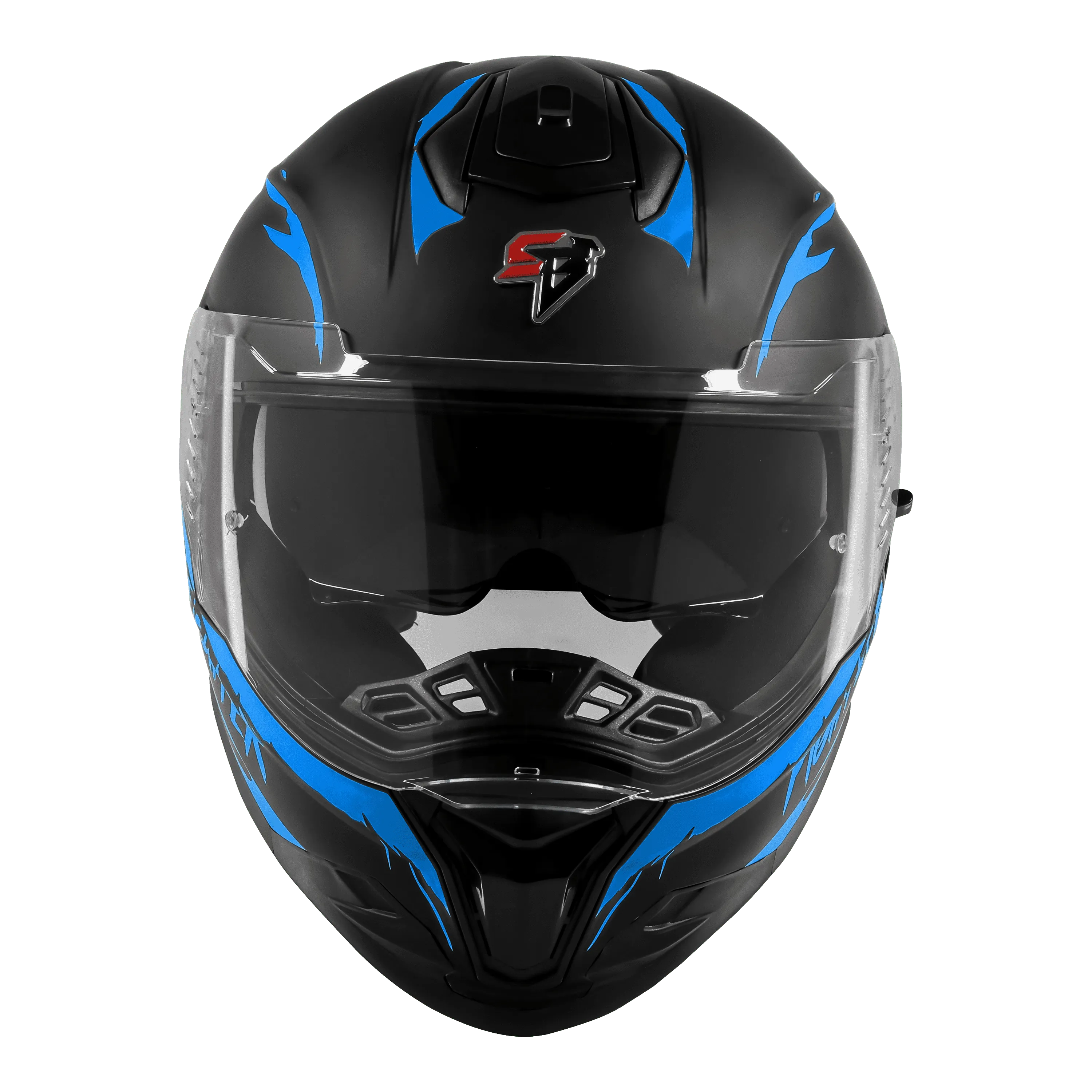 STEELBIRD Sbh 57 Fighter Black Blue Flip Up Helmet
