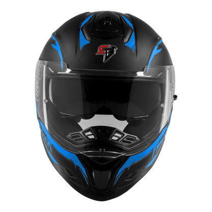 STEELBIRD Sbh 57 Fighter F1 Black Blue Flip Up Helmet