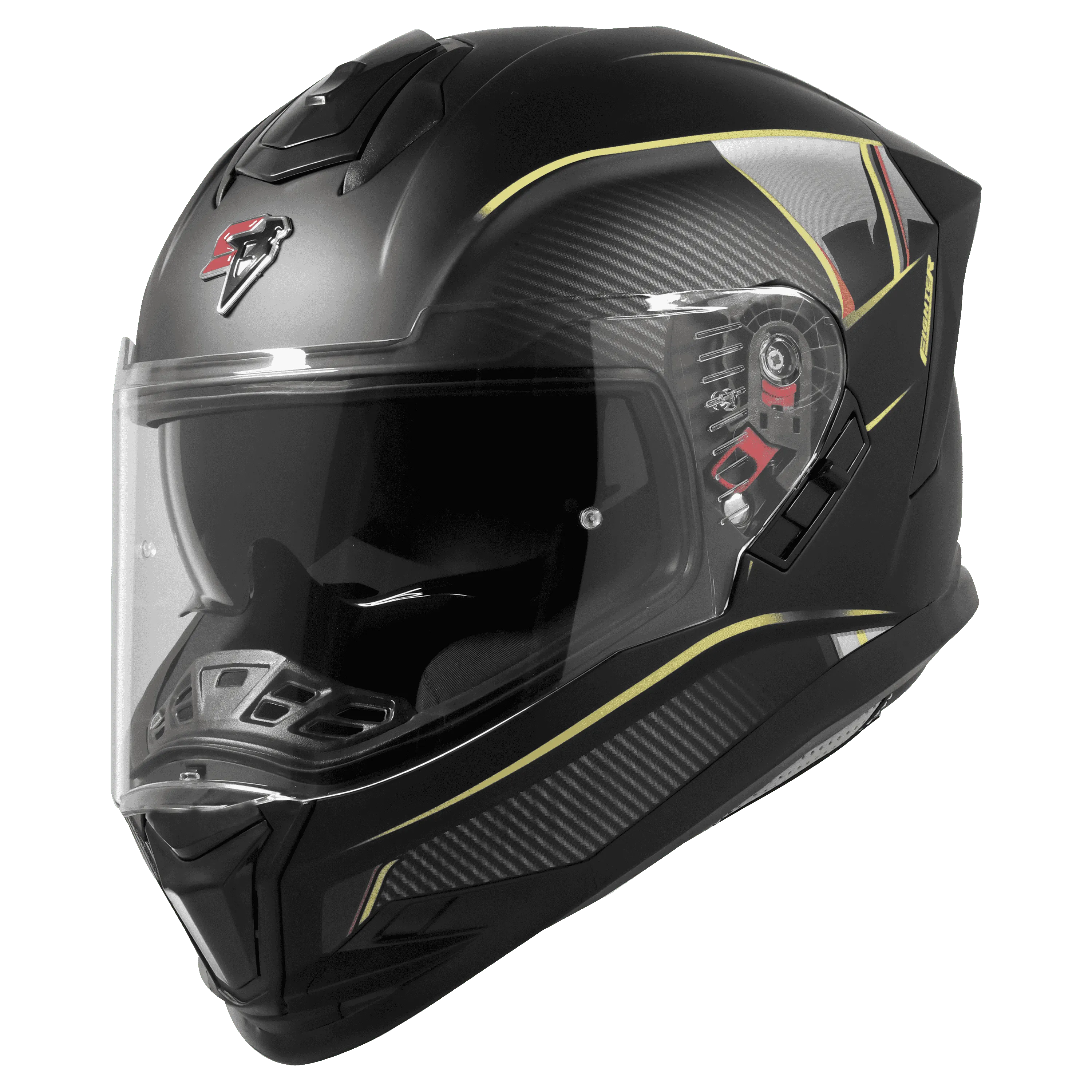STEELBIRD Sbh 57 Fighter Black Neon Flip Up Helmet