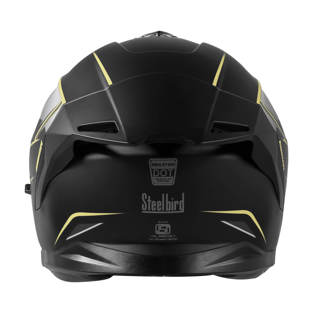 STEELBIRD Sbh 57 Fighter Black Neon Flip Up Helmet
