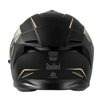 STEELBIRD Sbh 57 Fighter Black Neon Flip Up Helmet