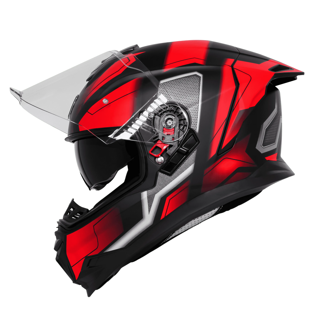 STEELBIRD Sbh 57 Fighter Black Red Full Face Helmet