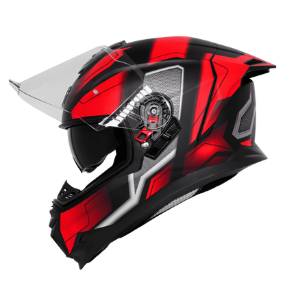 STEELBIRD Sbh 57 Fighter Black Red Full Face Helmet