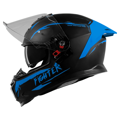 STEELBIRD Sbh 57 Fighter F2 Black Blue Full Face Helmet