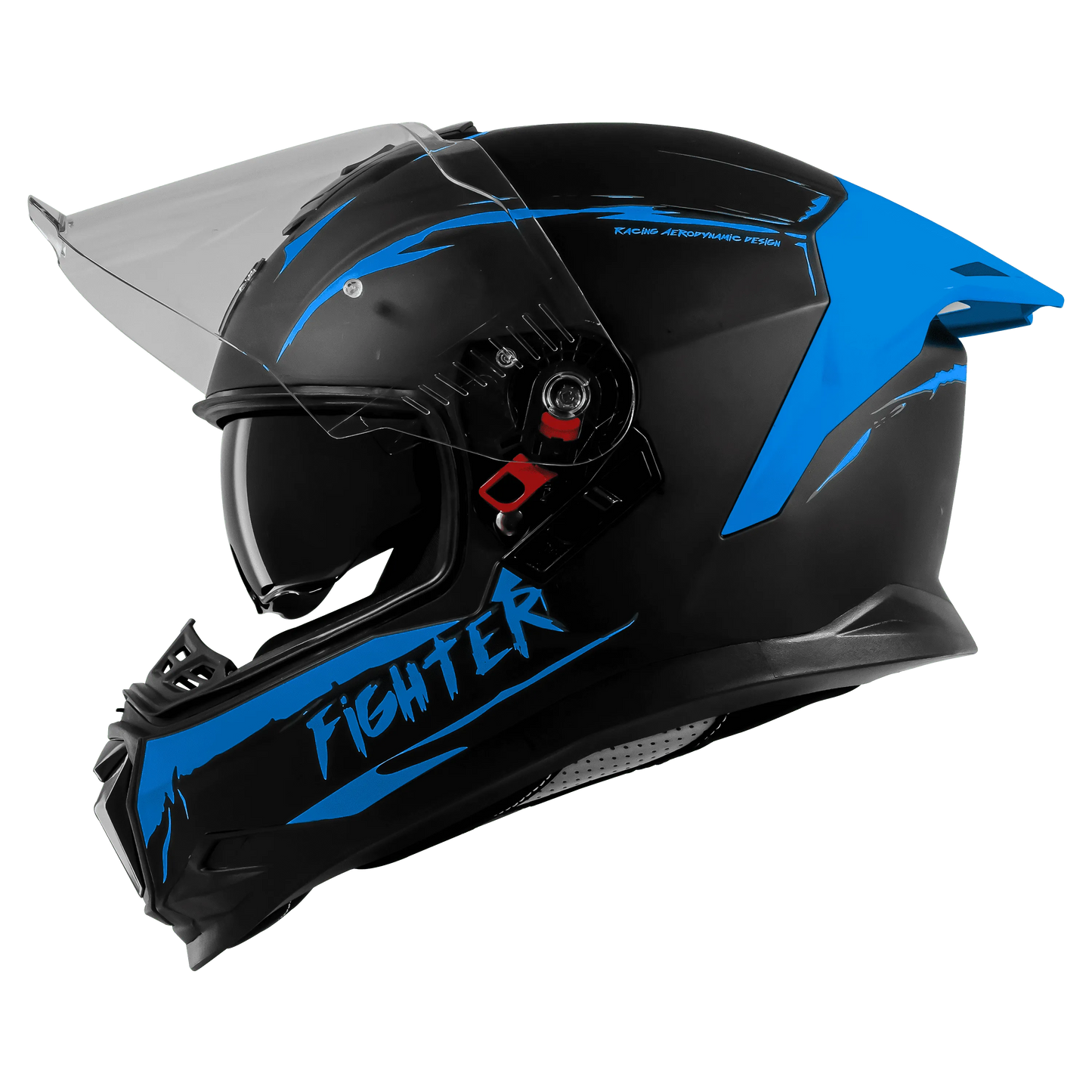 STEELBIRD Sbh 57 Fighter F2 Black Blue Full Face Helmet