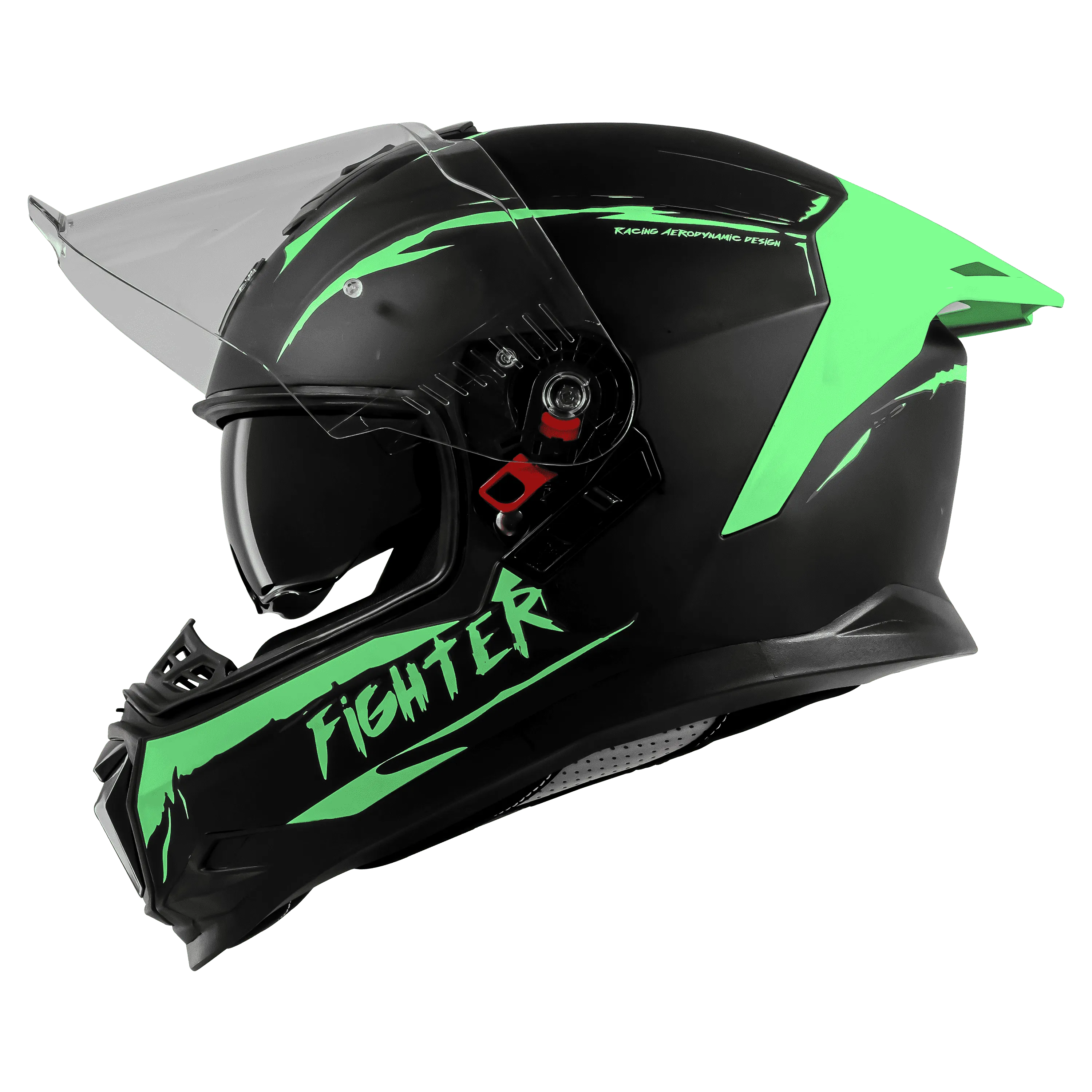 STEELBIRD Sbh 57 Fighter F2 Black Green Full Face Helmet