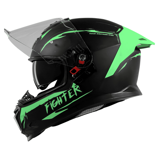 STEELBIRD Sbh 57 Fighter F2 Black Green Full Face Helmet