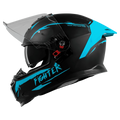 STEELBIRD Sbh 57 Fighter F2 Black Jazz Blue Full Face Helmet
