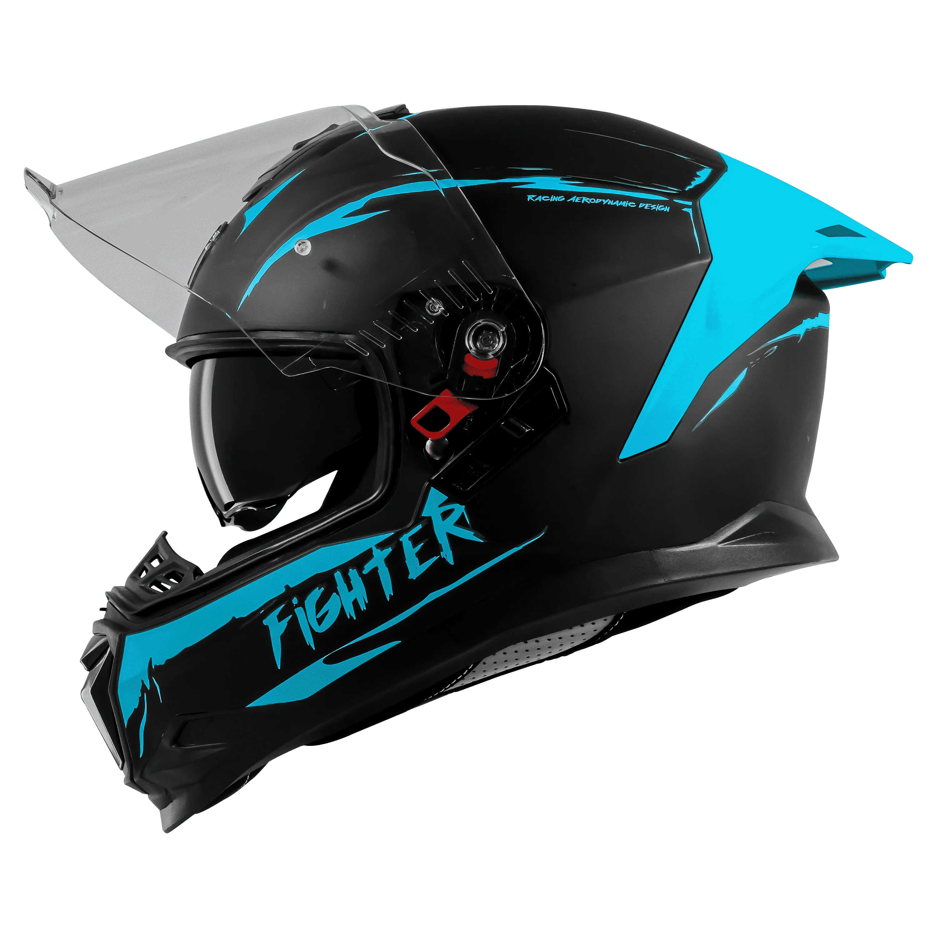STEELBIRD Sbh 57 Fighter F2 Black Jazz Blue Full Face Helmet