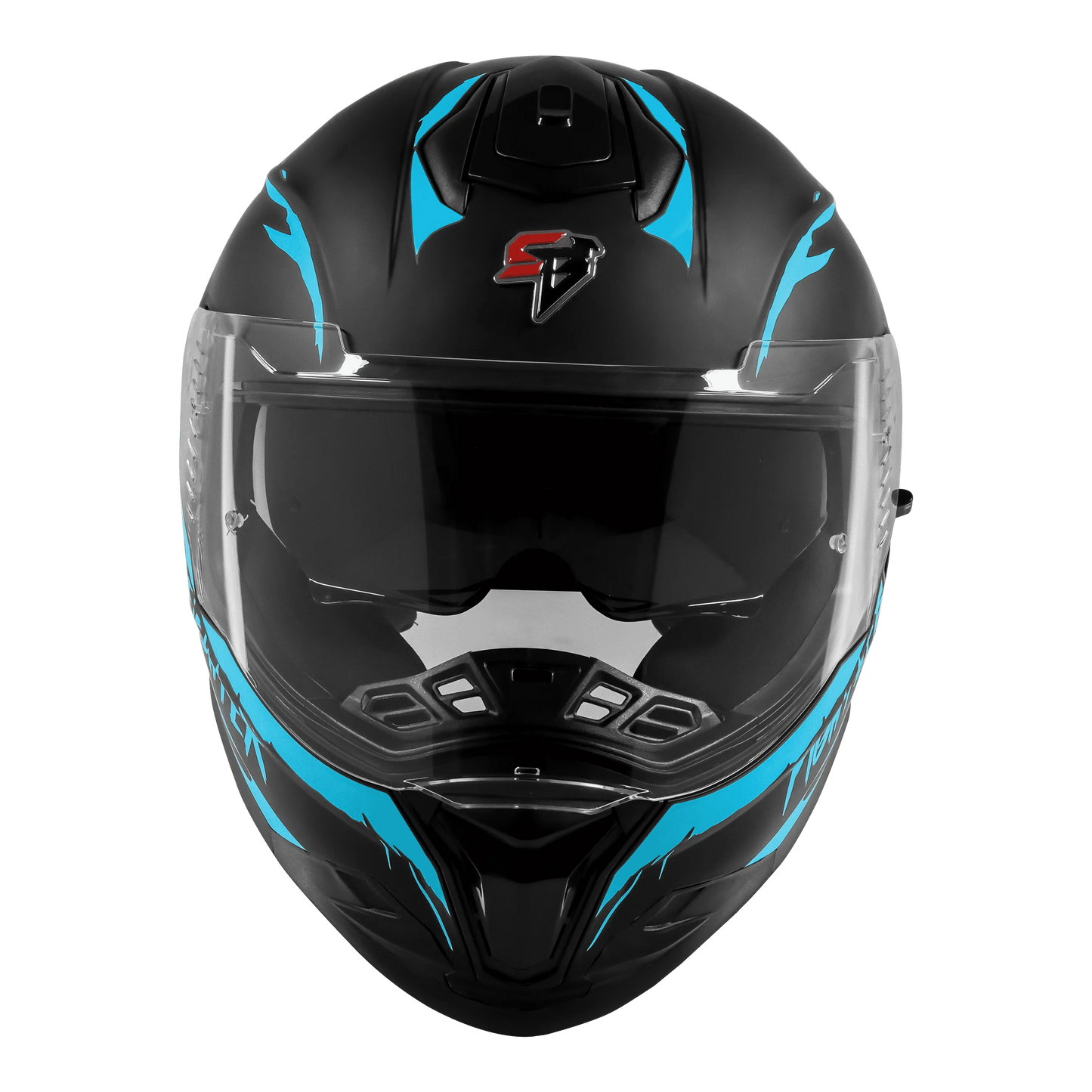 STEELBIRD Sbh 57 Fighter F2 Black Jazz Blue Full Face Helmet