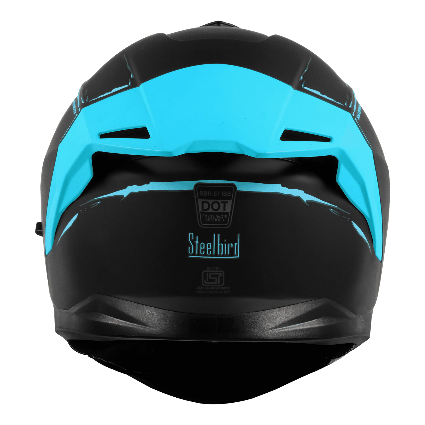STEELBIRD Sbh 57 Fighter F2 Black Jazz Blue Full Face Helmet