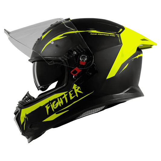 STEELBIRD Sbh 57 Fighter F2 Black Neon Full Face Helmet