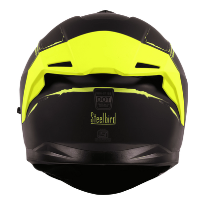 STEELBIRD Sbh 57 Fighter F2 Black Neon Full Face Helmet