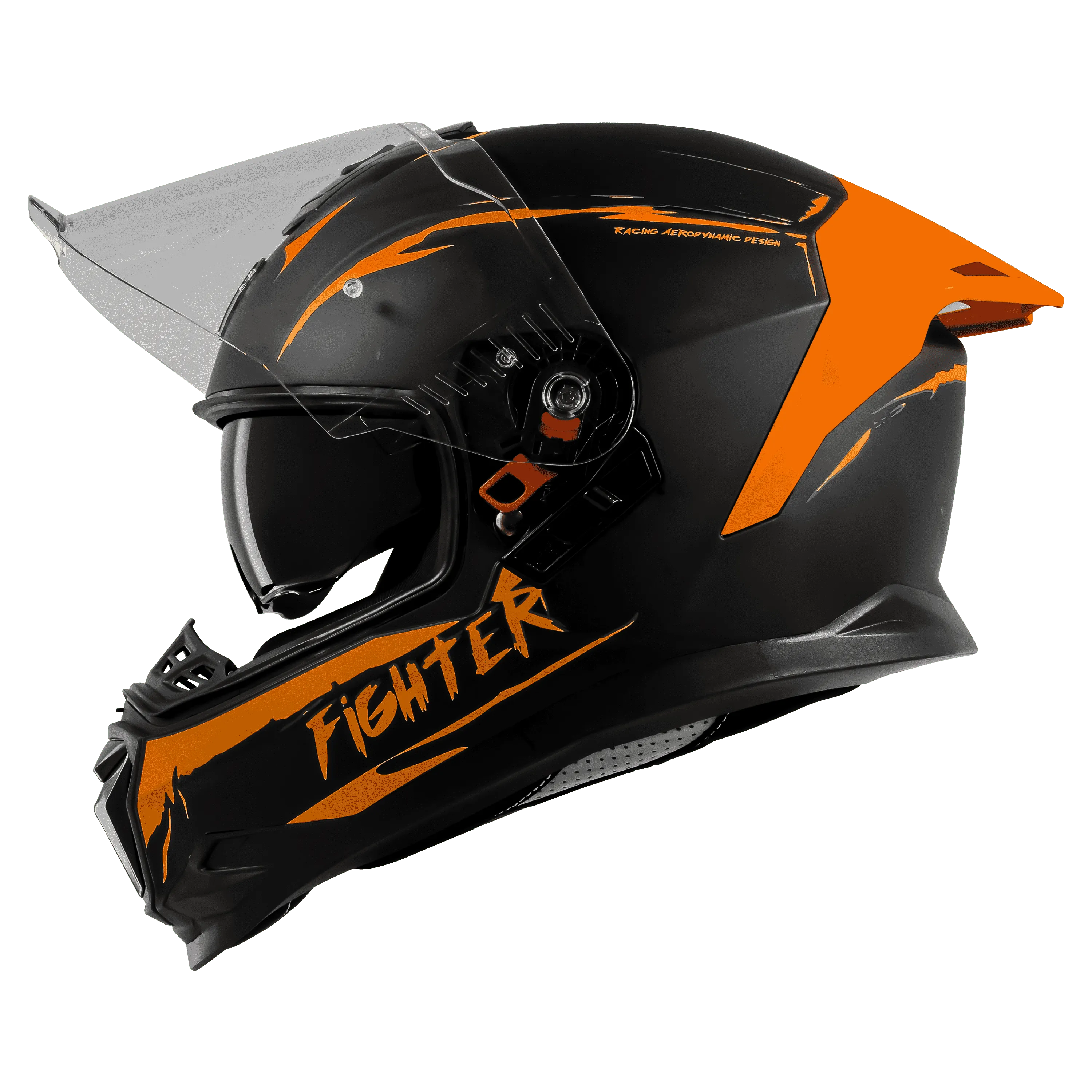 STEELBIRD Sbh 57 Fighter F2 Black Orange Full Face Helmet