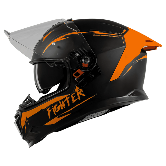 STEELBIRD Sbh 57 Fighter F2 Black Orange Full Face Helmet