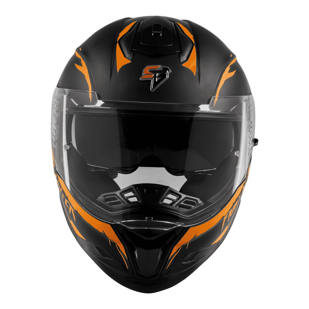 STEELBIRD Sbh 57 Fighter F2 Black Orange Full Face Helmet