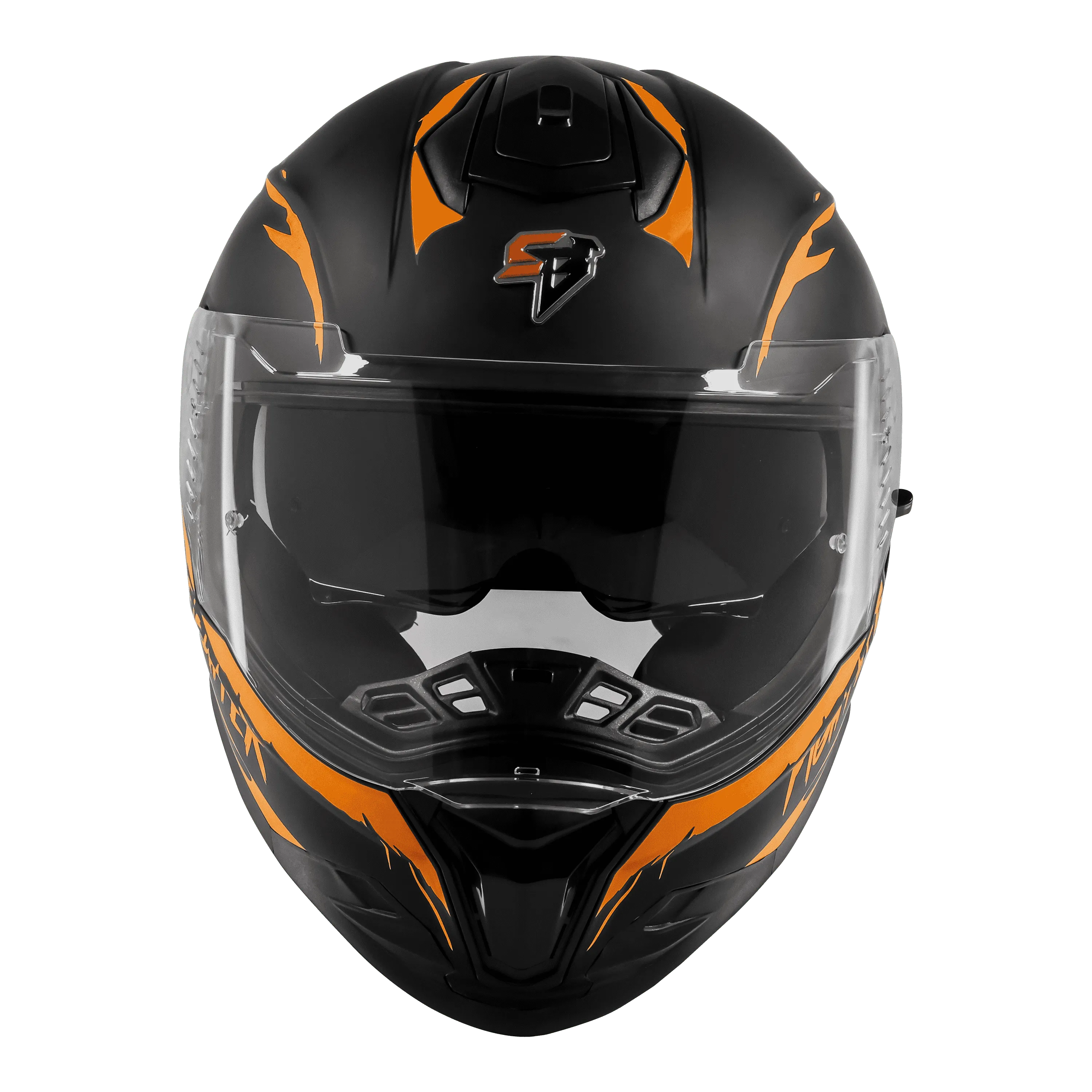 STEELBIRD Sbh 57 Fighter F2 Black Orange Full Face Helmet