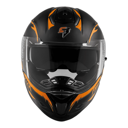 STEELBIRD Sbh 57 Fighter F2 Black Orange Full Face Helmet