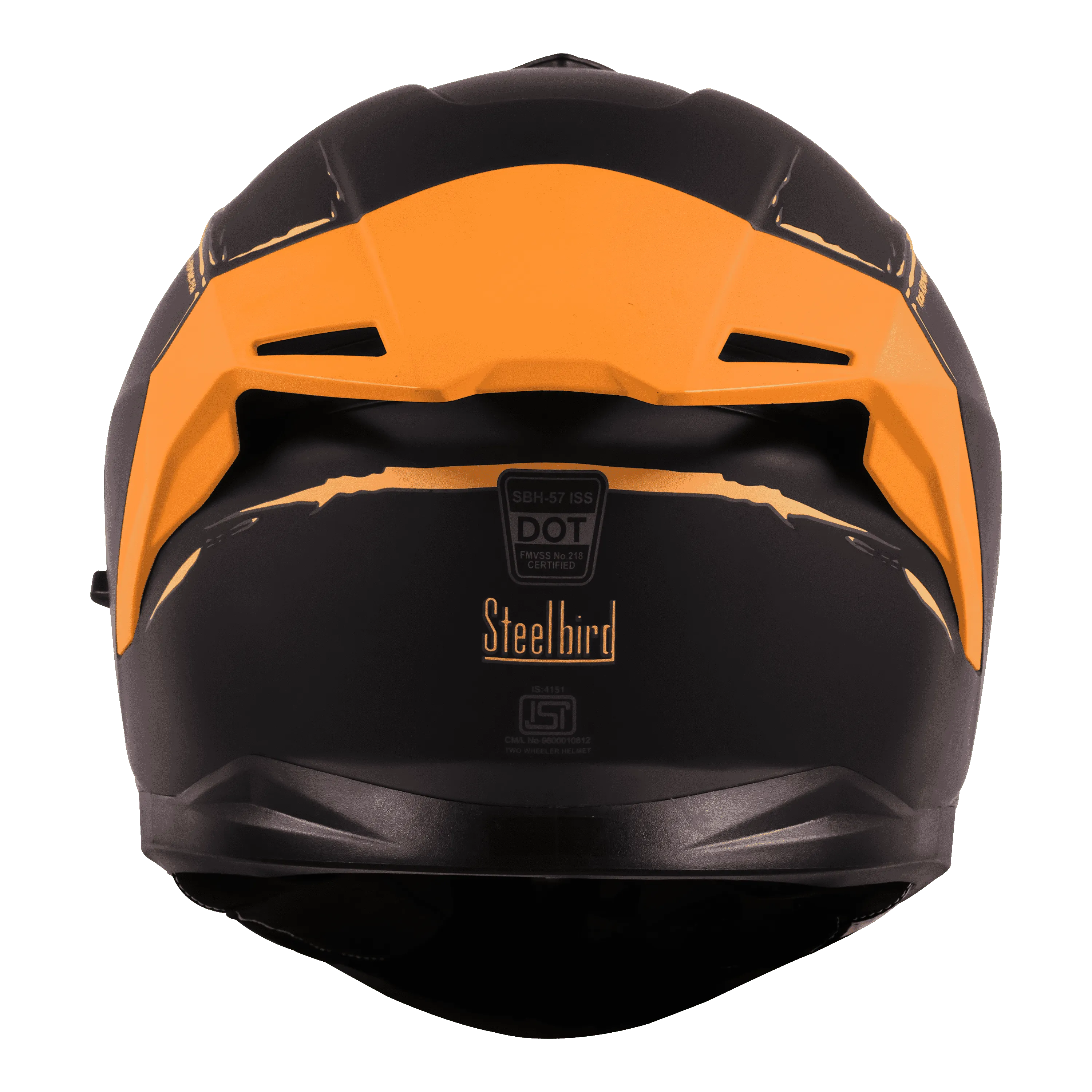 STEELBIRD Sbh 57 Fighter F2 Black Orange Full Face Helmet