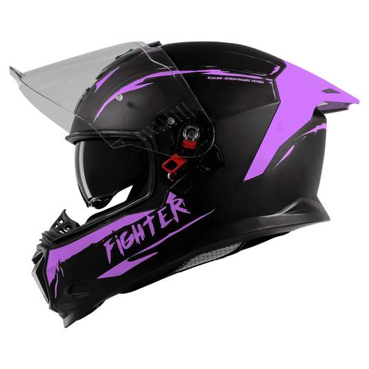 STEELBIRD Sbh 57 Fighter F2 Black Purple Full Face Helmet
