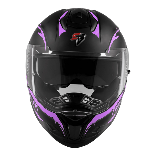 STEELBIRD Sbh 57 Fighter F2 Black Purple Full Face Helmet