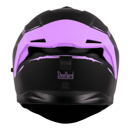 STEELBIRD Sbh 57 Fighter F2 Black Purple Full Face Helmet
