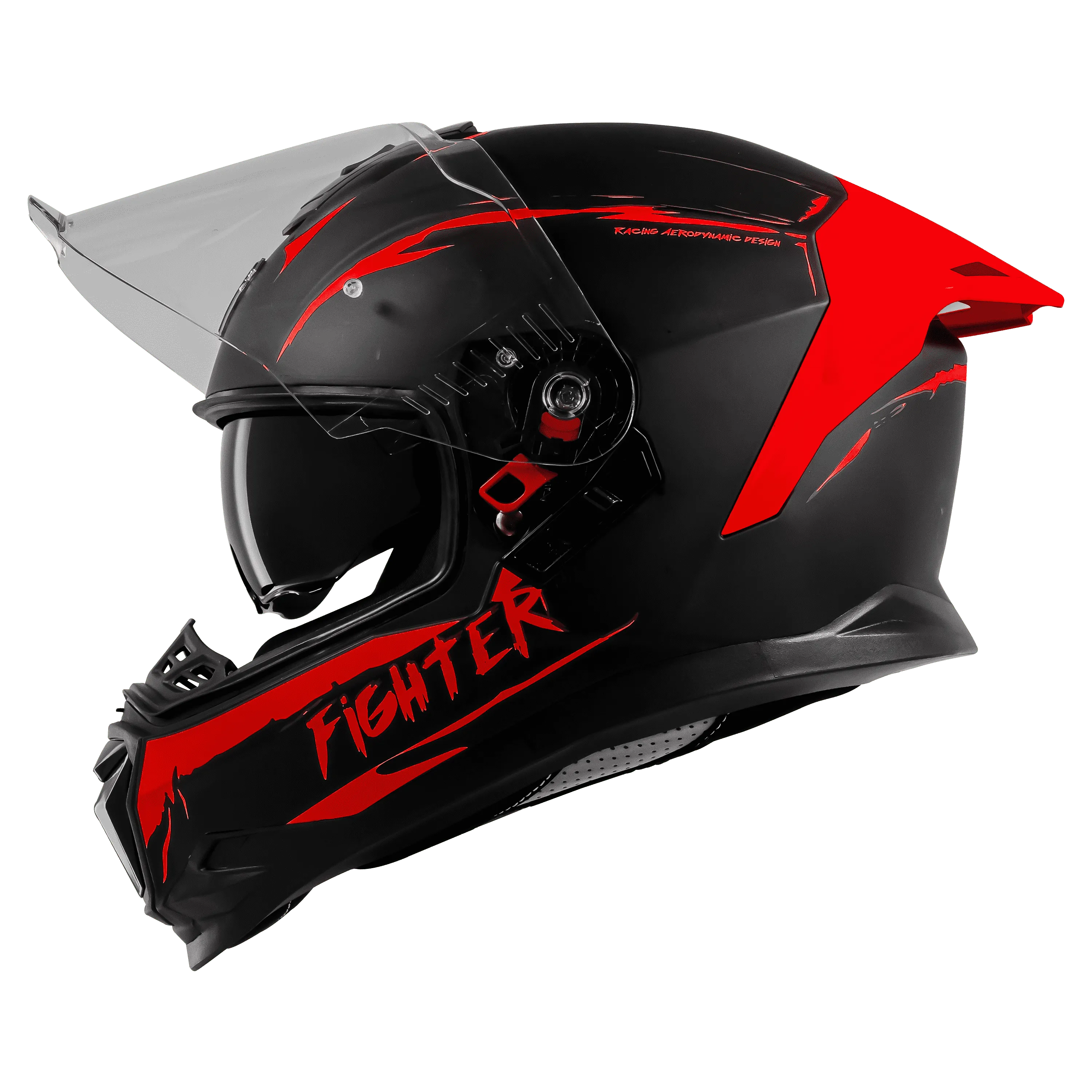 STEELBIRD Sbh 57 Fighter F2 Black Red Full Face Helmet