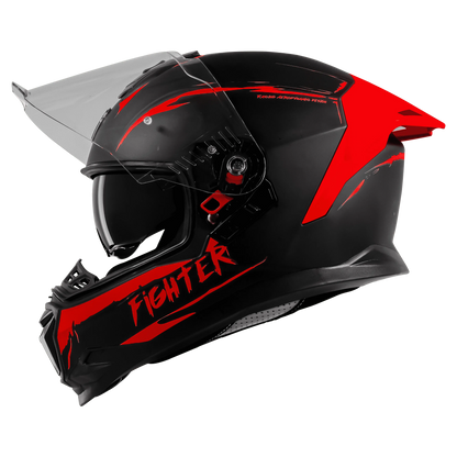 STEELBIRD Sbh 57 Fighter F2 Black Red Full Face Helmet