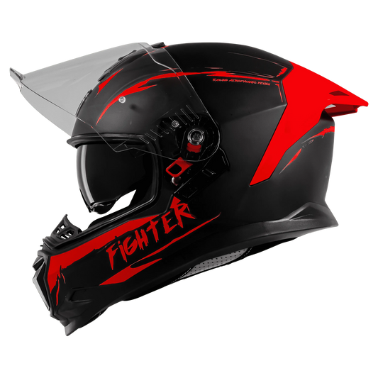 STEELBIRD Sbh 57 Fighter F2 Black Red Full Face Helmet