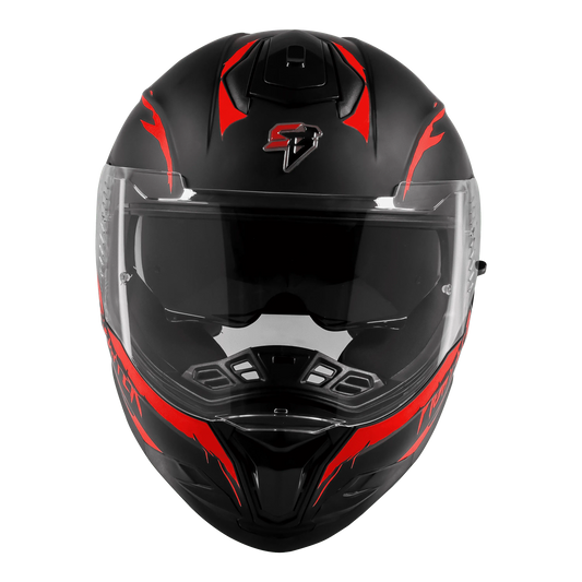 STEELBIRD Sbh 57 Fighter F2 Black Red Full Face Helmet