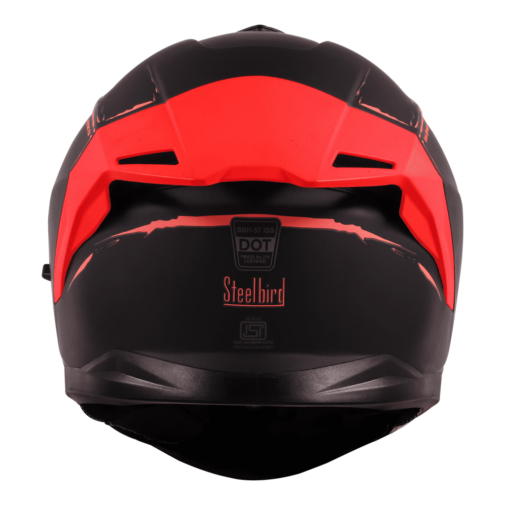 STEELBIRD Sbh 57 Fighter F2 Black Red Full Face Helmet