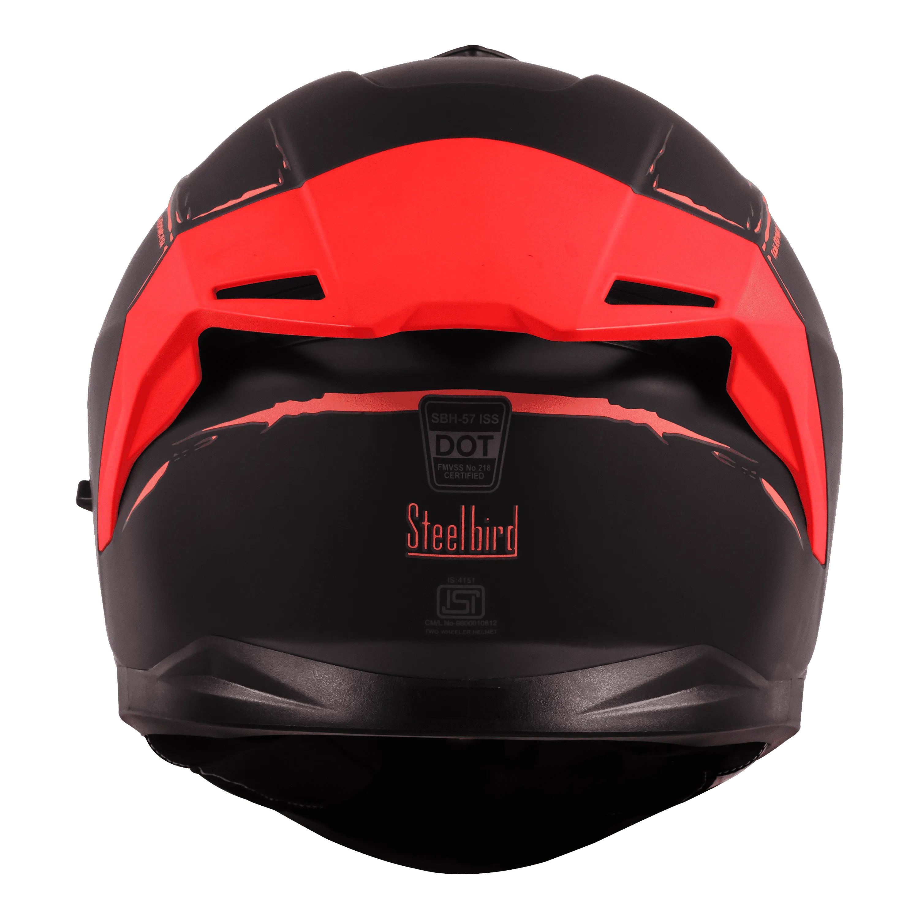 STEELBIRD Sbh 57 Fighter F2 Black Red Full Face Helmet