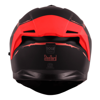 STEELBIRD Sbh 57 Fighter F2 Black Red Full Face Helmet