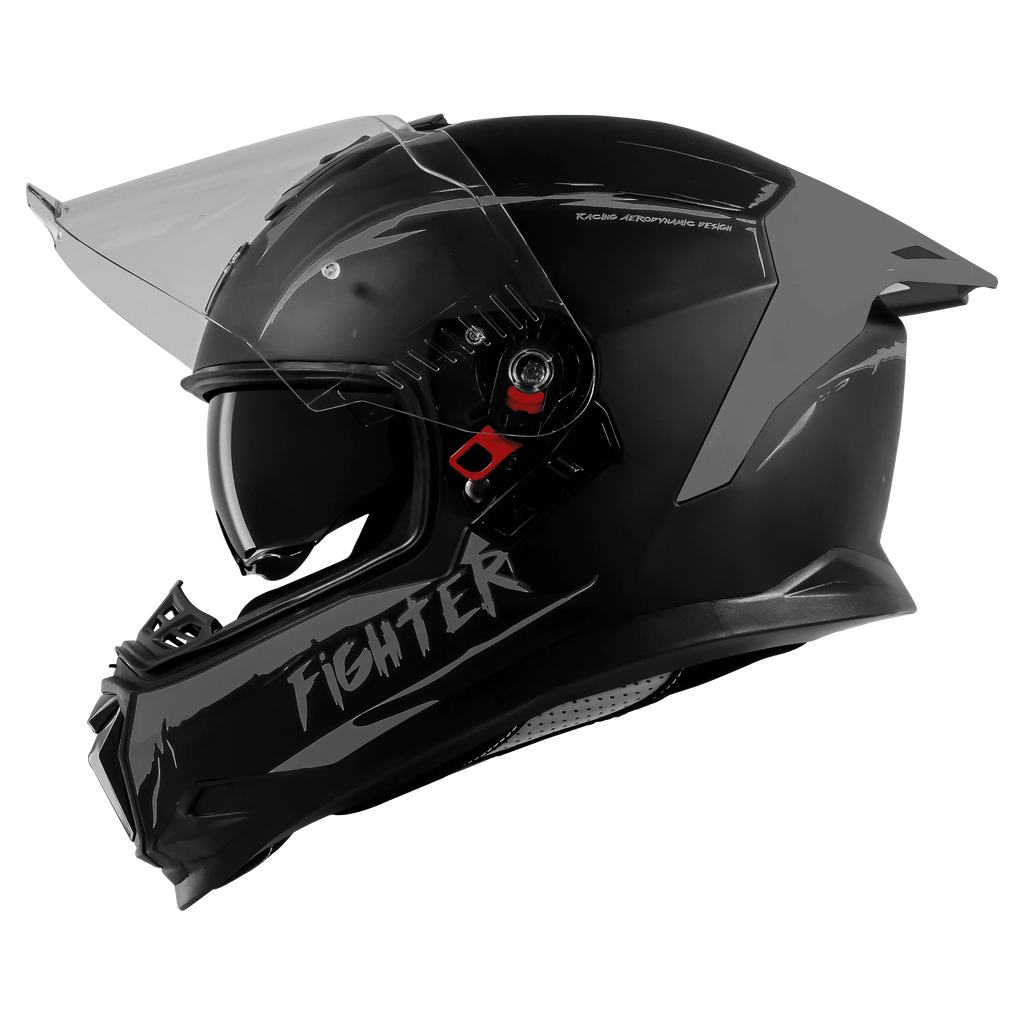 STEELBIRD Sbh 57 Fighter F2 Black Silver Full Face Helmet