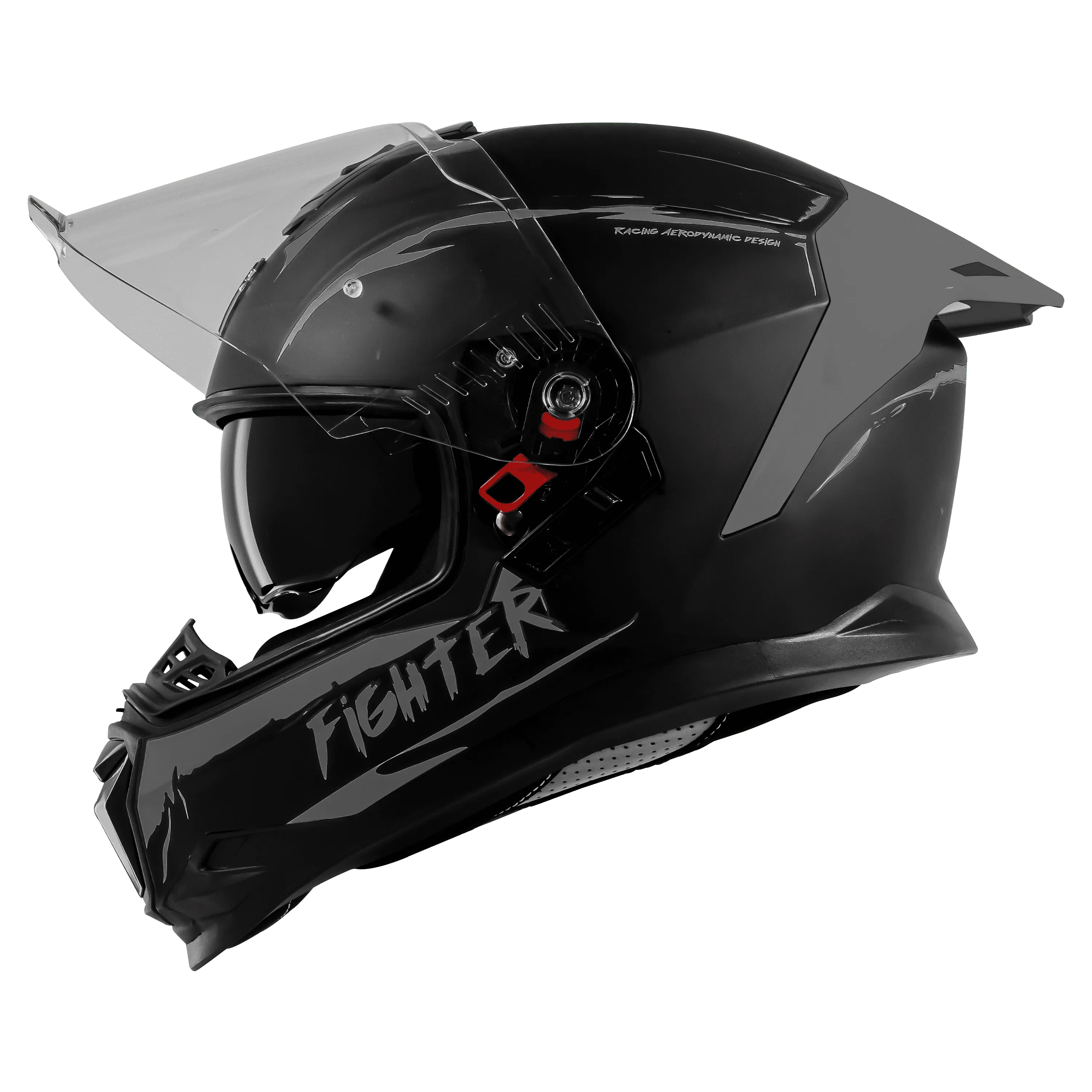 STEELBIRD Sbh 57 Fighter F2 Black Silver Full Face Helmet