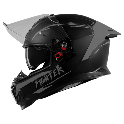 STEELBIRD Sbh 57 Fighter F2 Black Silver Full Face Helmet